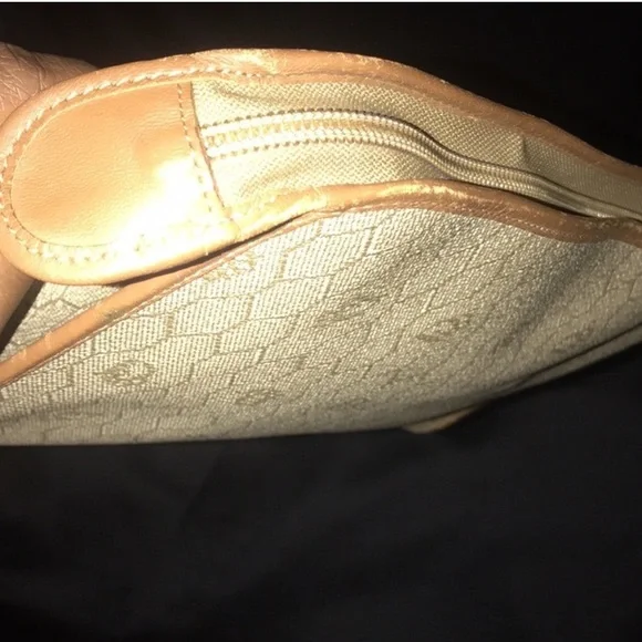 DIOR Vintage Honeycomb Zip Pouch Clutch Bag Monogram Tan - Picture 10 of 11